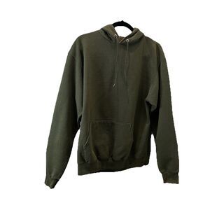 Champion Hoodie Men Size Large Army Green Authentic Eco Pullover Fleece Gorpcore